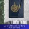 Ayetel Kürsi Modern Kanvas Tablo