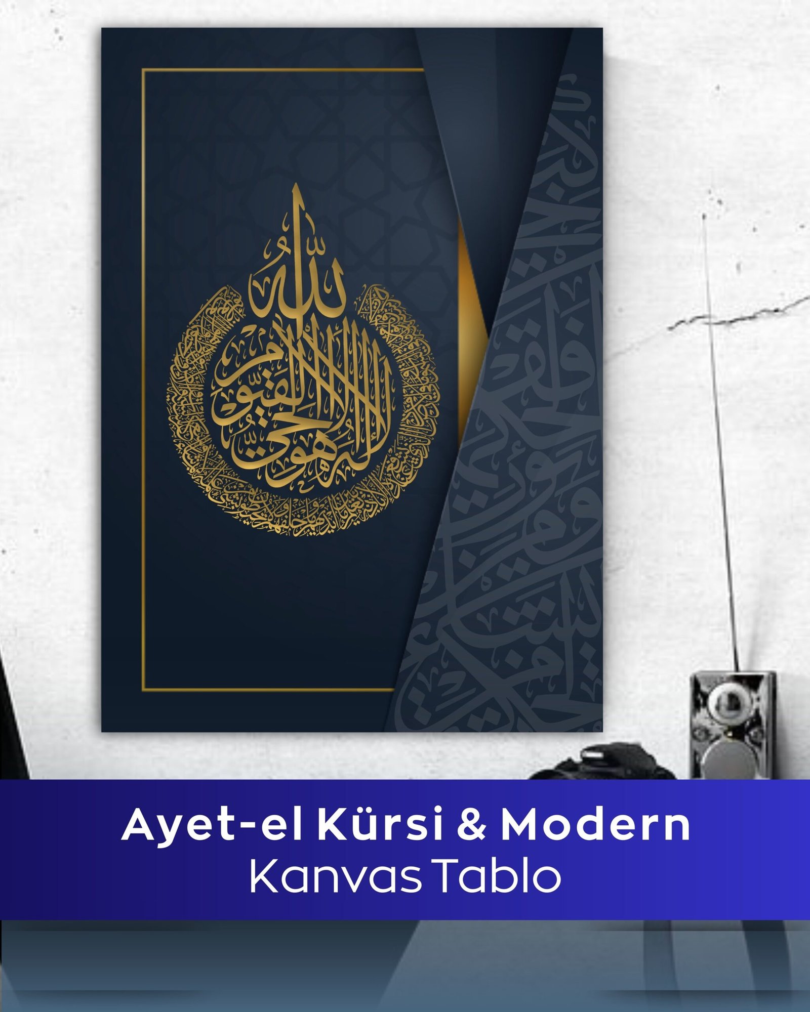 Ayetel Kürsi Modern Kanvas Tablo