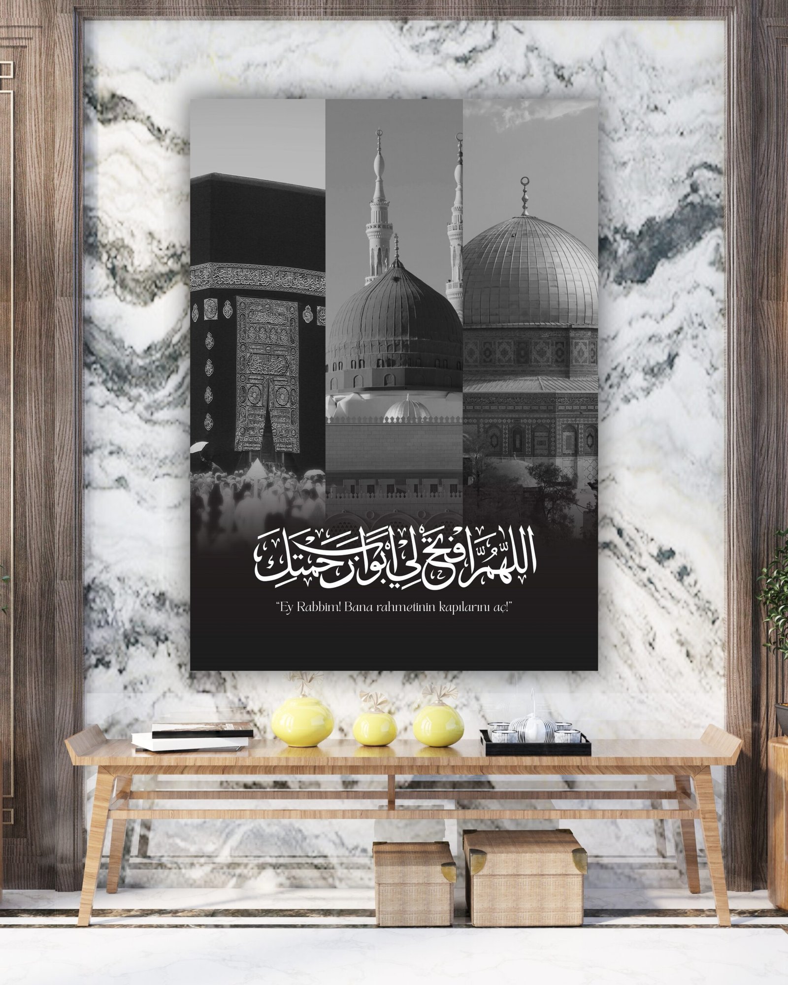 Üç Kutsal Mescid & Mescid Duası Kanvas Tablo