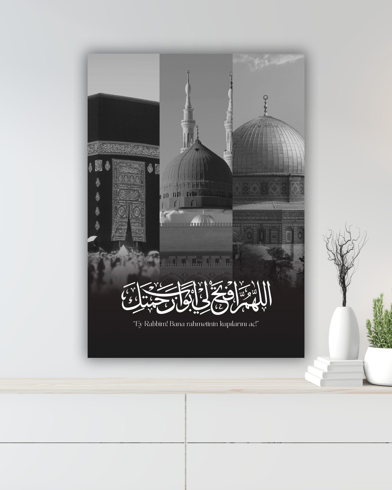 Üç Kutsal Mescid & Mescid Duası Kanvas Tablo