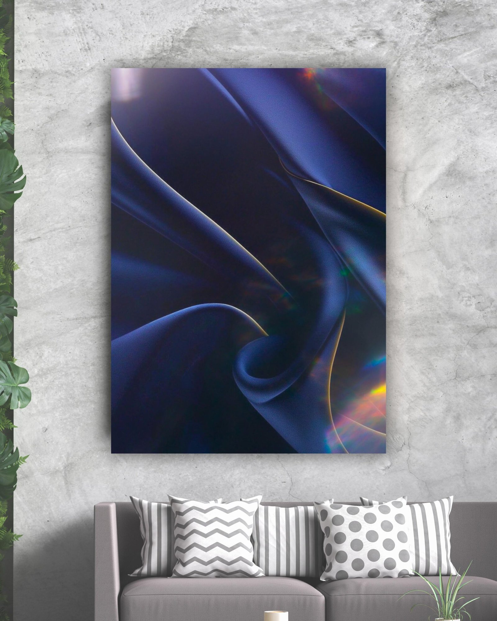 Soyut Sanat Mavi Kanvas Tablo