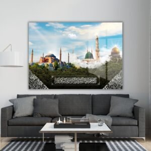 Ayasofya, Medine ve Kudüs Temalı Cam Tablo