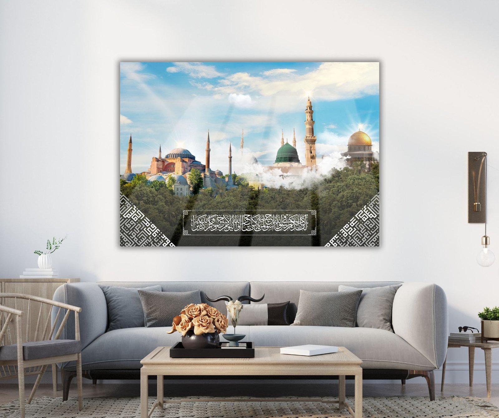 Ayasofya, Medine ve Kudüs Temalı Cam Tablo - Görsel 3