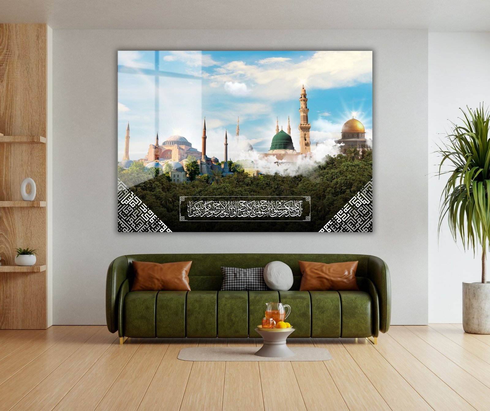 Ayasofya, Medine ve Kudüs Temalı Cam Tablo - Görsel 4